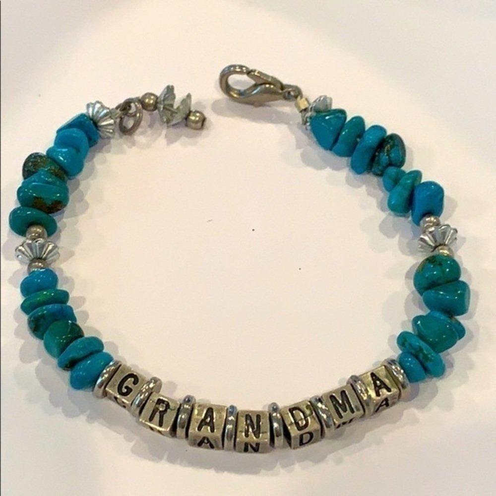 💐5/25 grandma silver tone turquoise southwestern